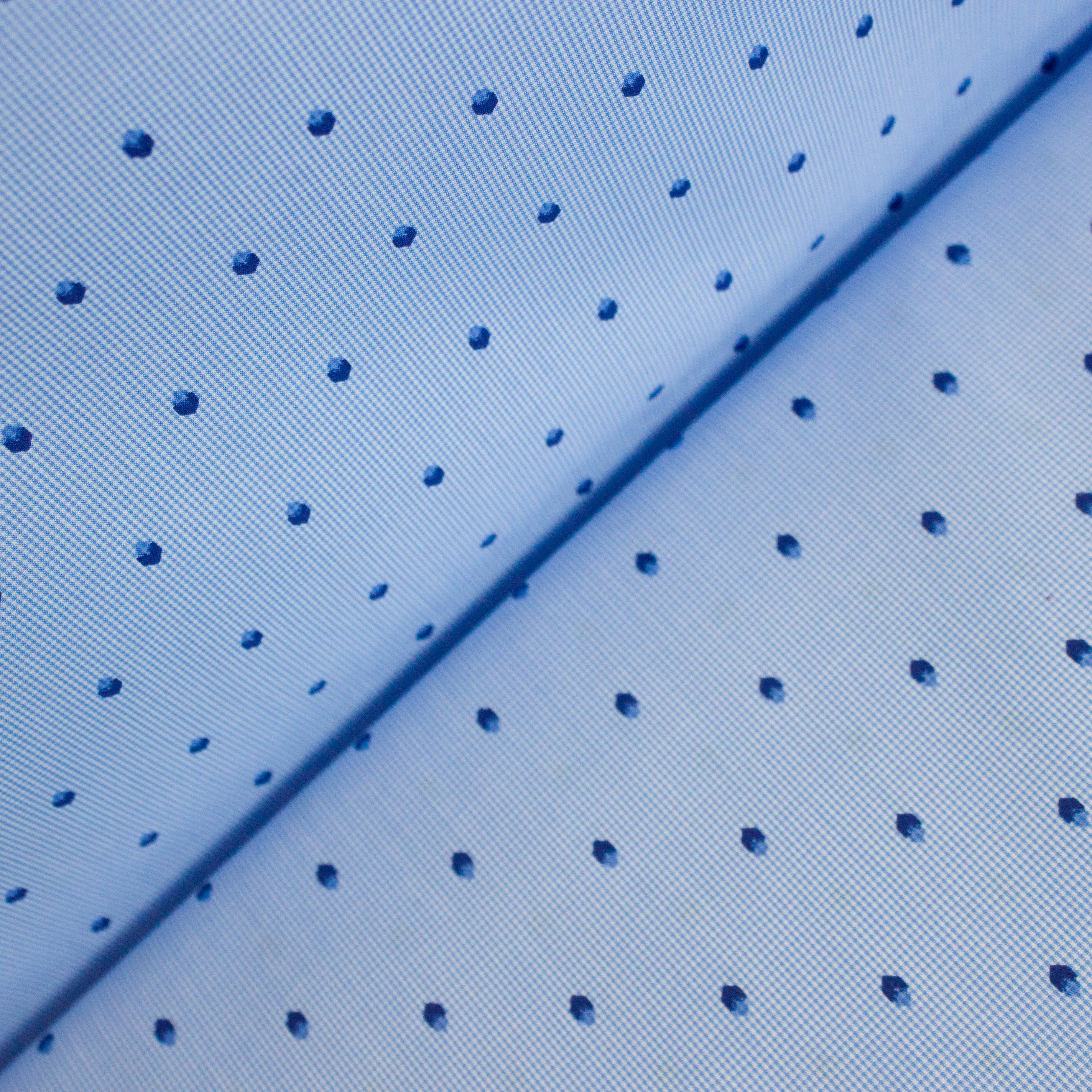 katoen blauw met donker blauwe bollen - A La Ville